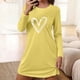 thumbnail image 1 of Camisón corto holgado y cómodo con cuello redondo y manga larga con estampado de corazones para mujer, 1 of 6