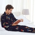 thumbnail image 6 of Naloa Mushrooms3 Men’s Pajamas Set - Long Sleeve Button Down Sleep Shirt and Pajama Bottoms Sleepwear Set-XX-Large, 6 of 7
