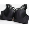 thumbnail image 6 of LISTHA Women Wire-Free Push Up Bra Seamless Front Closure Lace Butterfly Daily Bra Black 3475B, 6 of 8