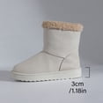 thumbnail image 3 of FRSASU Suede Ankle Boots for Women Fleece Cozy Faux Lining Pull On Winter Outdoor Indoor Boots White, 3 of 9