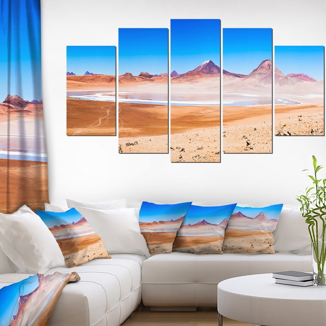 Lac de Beauté et Volcan sur Altiplano - Œuvre d'Art Moderne sur Toile de Paysage Marin