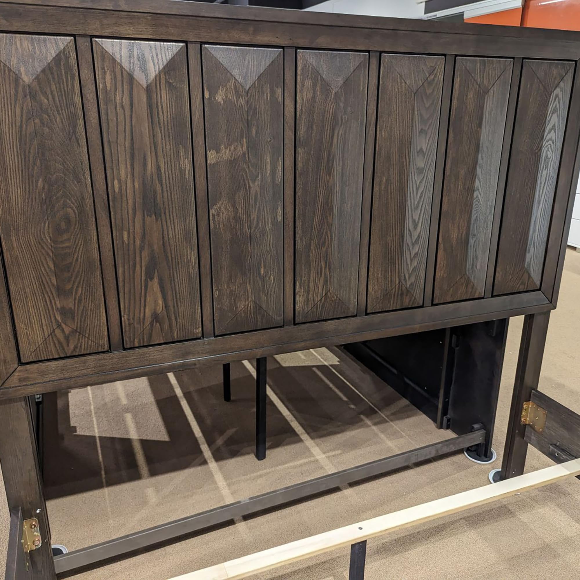 FOA Werren 6pc Espresso Wood Bed Set - Queen+2 Nightstands+Chest+Dresser+Mirror