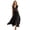 Black, variant on Women's Cutout Ruffled Cap Sleeve Maxi Dress for Summer Party Occasion with 60% Polyester 40% Nylon Sleek Look