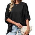 thumbnail image 3 of Summer Short Sleeve Oversize Solid Color T Shirt Women Loose Tops, 3 of 6