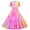C23#Pink, variant on Favoffer Girls Summer Polka-Dot Graphic Dress Short Sleeve Stretchy Frock & A Line Recital Turndown Neck Dress, for Casual, Travel, Dance, Party 5-14Y