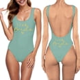 thumbnail image 1 of MKLEKYY Trajes De Baño Mujer Short Women Fashion Letter Print Piece Swimsuit Sexy Bikini Swimwear Bathing Sleeveless Backless Swimsuit 2122, 1 of 4