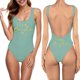 thumbnail image 1 of MKLEKYY Trajes De Baño Mujer Short Women Fashion Letter Print Piece Swimsuit Sexy Bikini Swimwear Bathing Sleeveless Backless Swimsuit 2123, 1 of 4