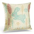 thumbnail image 1 of BOSDECO Blue Bunny Christmas with Rabbit Colorful Pastel Pillowcase Pillow Cover Cushion Case 20x20 inch, 1 of 1