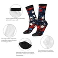 thumbnail image 3 of Gukieu Red Blue White Stars Print Contrast Color Mid-calf Socks, Sweat-wicking Athletic Socks, Unisex Clothing Accessories, 3 of 6
