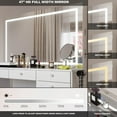 thumbnail image 2 of Boahaus Brielle Modern White Vanity Desk with Speakers, Mirror, Lights & Charging Station, 2 of 9