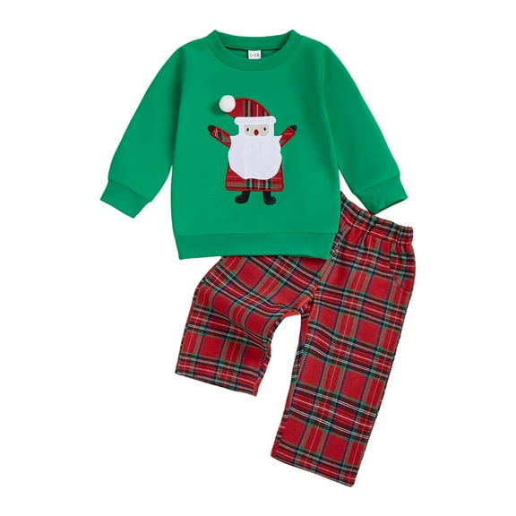 Caqnni Infant Toddler Boy Girl Christmas Set Fall Outfits Long Sleeve Sweatshirt Tops Pants Sweatshirt Pullover Tops Jogger Pants for 0 6 12 18 24 M 1t 2t 3t 4t 5t 6t(18-24 Months,Red)