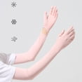 thumbnail image 2 of UV Sun Protection Long Gloves for Women Cooling Ice Silk Touch Screen Anti-Slip Driving Ridinng Arm Sleeves Free Size, 2 of 8