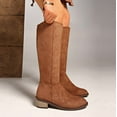 thumbnail image 3 of Knee High Boots Women Flat Rounded Toe Stretchy Boots Side Zipper Dress Tall Boot, 3 of 9