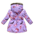 thumbnail image 3 of oqasdz Girls Coats Children Toddler Long Sleeve Cartoon Print Quilted Hooded Warm Outerwear Fall Winter Top Coat Outwear Size 2 Y-3 Y, 3 of 3