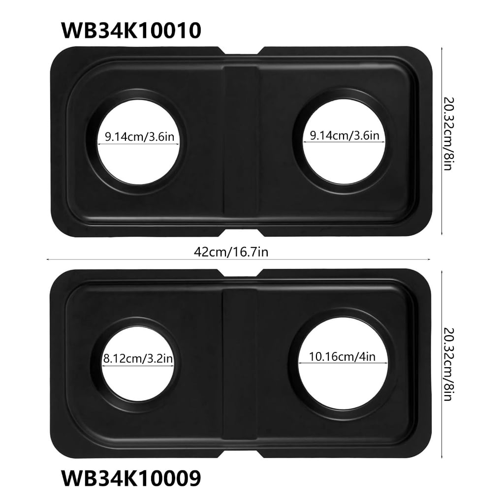 Miiottaa Left Right Stove Burners Drip Trays Set Universal Fit for Oven Parts High Temperature Resistance Easy Installation