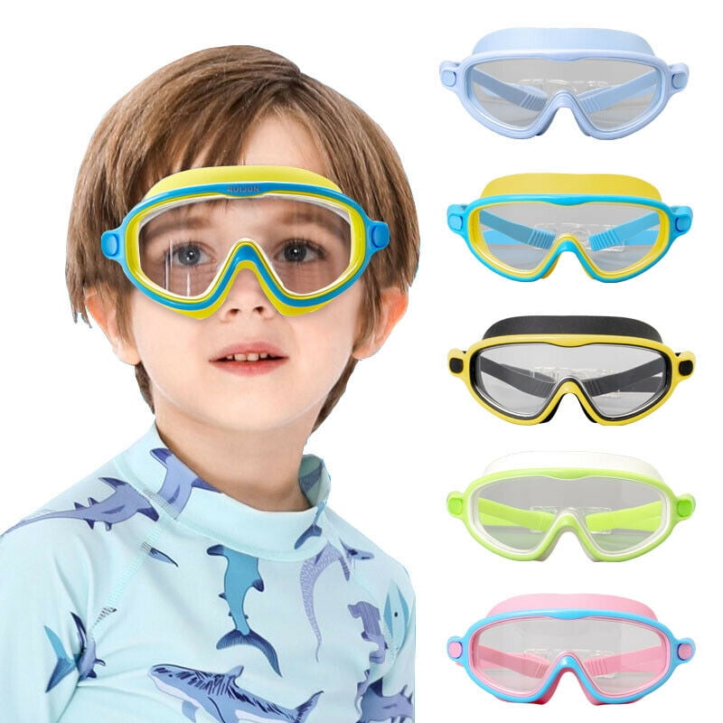 Swimming Goggles Anti-Fog UV Protection Clear Glass Earplug For Kids Children US 