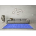 thumbnail image 3 of Ahgly Company Machine Washable Indoor Round Abstract Blue Contemporary Area Rugs, 5' Round, 3 of 4