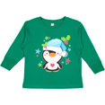 thumbnail image 3 of Inktastic Cute Christmas Penguin with Heart and Holly Boys or Girls Long Sleeve Toddler T-Shirt, 3 of 5
