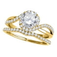 thumbnail image 1 of Aonejewelry 3/4 Ct. Halo Diamond Engagement Bridal Ring Set 14K Solid Yellow Gold, 1 of 4