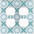 thumbnail image 3 of Metal Light Switch Plate Cover Mandala Teal Floral Pattern Damask MDL106, 3 of 13