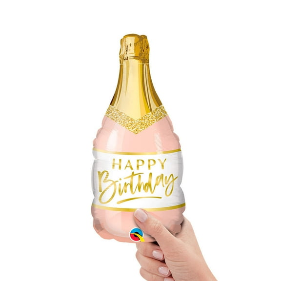 14 inch Birthday Pink Bubbly Mini Shape (Air-Fill Only) Foil Mylar Balloon - Party Supplies Decorations