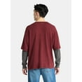 thumbnail image 3 of No Boundaries Cotton Washed Tee with Layered Long Sleeves, Men's & Big Men's, 3 of 5