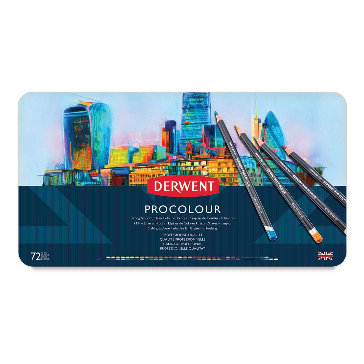 Derwent Procolour Pencil Set, 72-Pencil Tin Set
