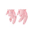 thumbnail image 2 of Cjfdfy Newborn Baby Girls One Birthday Outfit First Birthday Ruffle Long Sleeve Cake Embroidery Tops And Colorful Elastic Waist Pants Set Cute 1St Birthday Fall Winter Clothes Set, 2 of 9