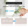 thumbnail image 3 of TBWYF Wooden Wood Alarm Clock Qi Wireless Charging LED Sound Control Time Date Temperature White, 3 of 5