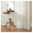 thumbnail image 4 of Semi Sheer Curtains for Living Room, Linen Curtains 96 Inch Length 2 Panels Set for Bedroom ，White Curtains 96 Inches Long Rod Pockets Back Tab (96" L x 100" W), 4 of 7