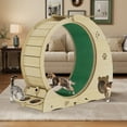 thumbnail image 2 of Huisuilinss Cat Exercise Wheel For Indoor Cats,Large Cat Treadmill,Running Wheel With Bowls,Scratch Post,3-Level Jumping Tower,Cat Wheel For Running Walking Training, 2 of 9