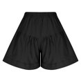 thumbnail image 6 of RYRJJ Women's Shorts Summer Baggy High Waisted Ruffle Flowy Wide Leg Buttons Pleated Casual Shorts Fashion Short Shorts(Black,XL), 6 of 7