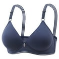 thumbnail image 4 of ATOYSOY Women's 2 Pack Everyday Bra Seamless Wirefree Teens Bralette Solid Color Underwear Breathable Clearance Comfort Bra Workout Push Up Blue 42/85, 4 of 5