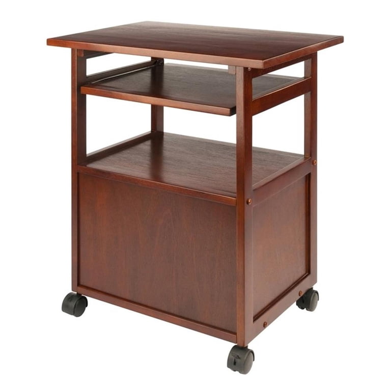 printertafel Rolling Under Desk Printer Stand Office Verplaatsbaar Printer Desk met 4 Wielen & Lock Mechanism Kleine en korte Printer Plank for Mini 3D Printer, Zwart printer kast