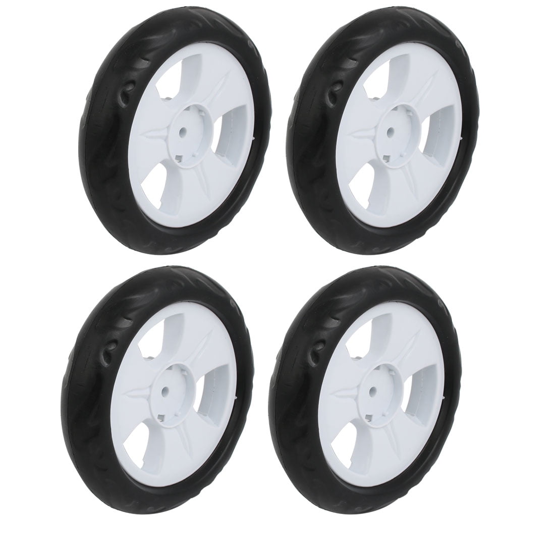 4pcs 140mm diam/ètre roue simple poulie plastique poussette roulant blanc rouleau 6x22mm