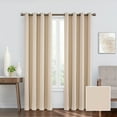 thumbnail image 3 of Eclipse Round and Round Pattern Blackout Grommet Top Window Curtain Panel, Gray, 52x84, 3 of 5