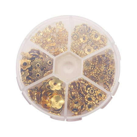 

TOYMYTOY 1 Box Alloy Flower Bead Caps DIY Jewelry Making Alloy Bead End Caps DIY Bracelets Crafts
