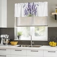 thumbnail image 5 of 2 Pack Valances for Windows, Purple Lavender Window Valances for Living Room/Bedroom/Bathroom, Pastoral Botanical Floral Dragonfly Light Filtering Kitchen Curtain Valance 42"W x18" L, 5 of 9