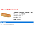 thumbnail image 2 of Air Filter - Compatible with 1981 - 1983 Mercedes-Benz 380SEL 1982, 2 of 2