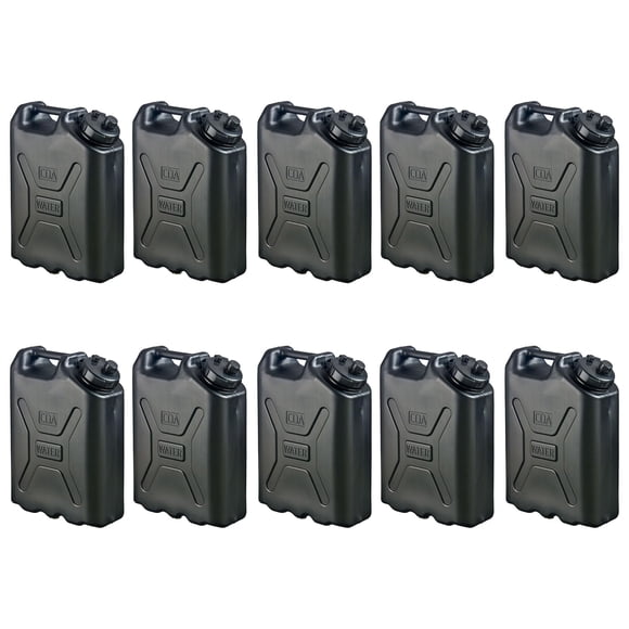 Contenedor de agua Scepter Military 20 L/5 galones, 10 unidades, negro