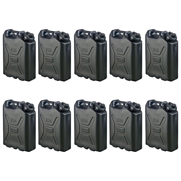 Contenedor de agua Scepter Military 20 L/5 galones, 10 unidades, negro