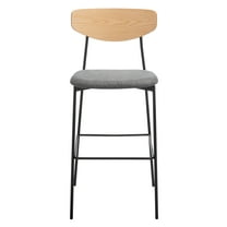 SAFAVIEH Ryker Scandinavian Style 20.5 in. Barstool, Oak/Grey (20.5 in. W x 20 in. D x 43 in. H)