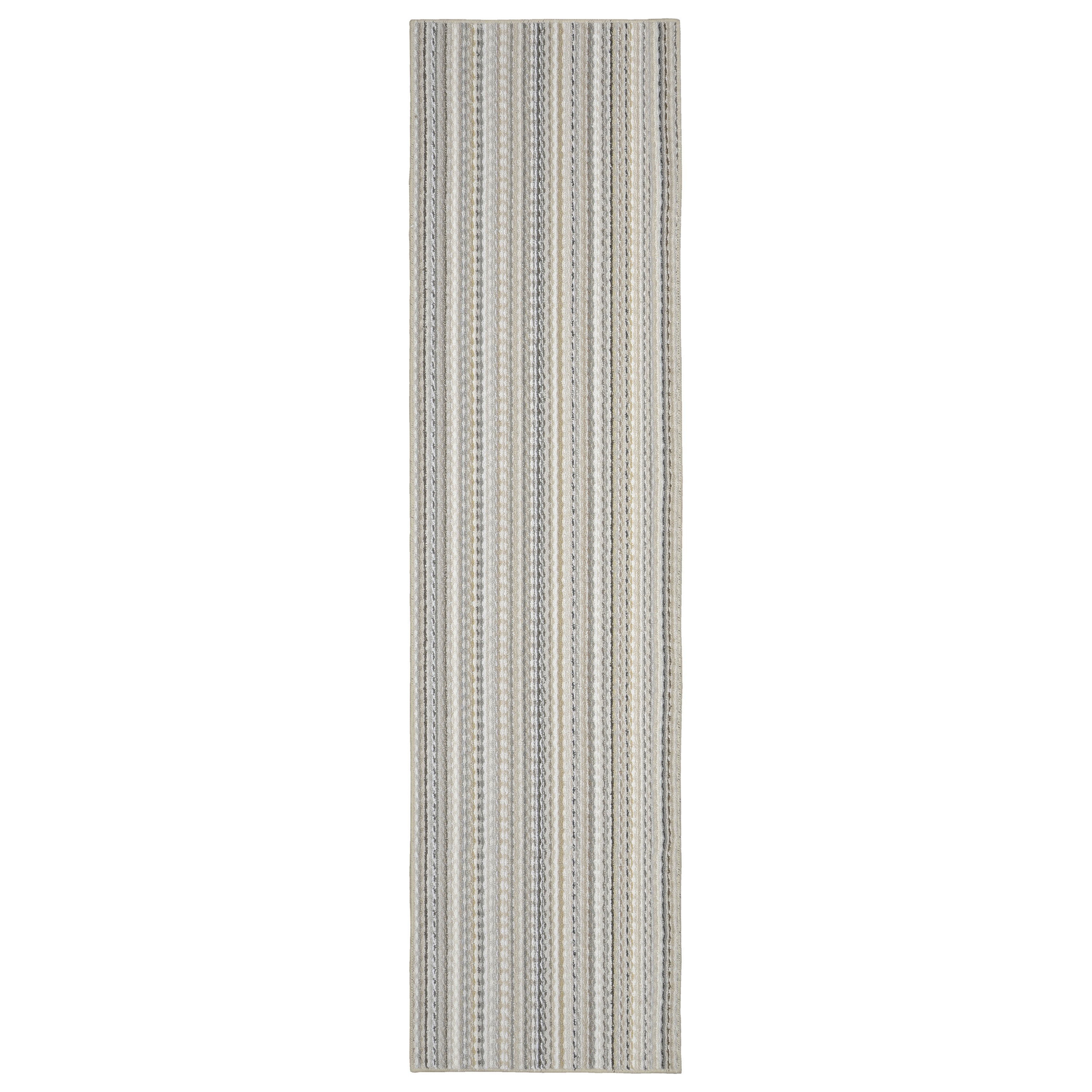Garland Rugs Carnival Stripe Indoor Runner Rug, Assorted Earth Tone, 3 ft x 12 ft