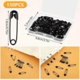 thumbnail image 2 of 0.75Inch/19mm Mini Safety Pins Miscellaneous, 150 Pcs Black Small Metal Safety Pins with Storage Box for Hooking Clothes Tag DIY Craft, 2 of 5