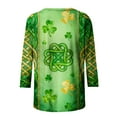thumbnail image 4 of Craaazy Women's 3/4 Sleeve St. Patrick's Day Printed Round-neck Cozy Tops Gifts, 4 of 5