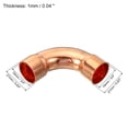 thumbnail image 2 of Uxcell 0.75" ID Elbow Copper Pipe Fitting 3 Pack 90 Degree Long Turn Pressure Connector Sweat Solder Welding Connection for Water HVAC Plumbing, 2 of 5