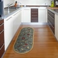 thumbnail image 4 of Ottomanson Non-Slip Hallway Runner Rug 20" x 59" Oval Perfect for High Traffic Areas, Seafoam Green Floral, 4 of 8