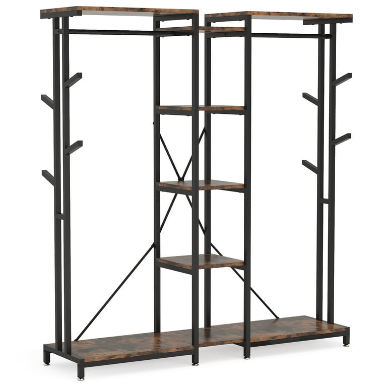 Extra Large Closet Organizer with Hooks Clothes Rack with Shelves and  hanging Rod - On Sale - Bed Bath & Beyond - 32465425