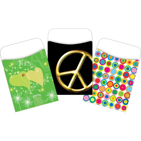 UPC: 0704068040816 | Barker Creek Groovy Library Pockets Assorted Designs 90/Set 4081