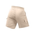 thumbnail image 3 of Nestiefly Mens Cargo Cotton Chino Shorts Elastic Waist Drawstring Casual Work Shorts Summer Lightweight Hiking Outdoor Shorts with Multi Pockets 2026 Khaki XL, 3 of 4